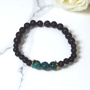 Handcrafted Unisex Lava Bead Bracelet - Stretchable Aromatherapy